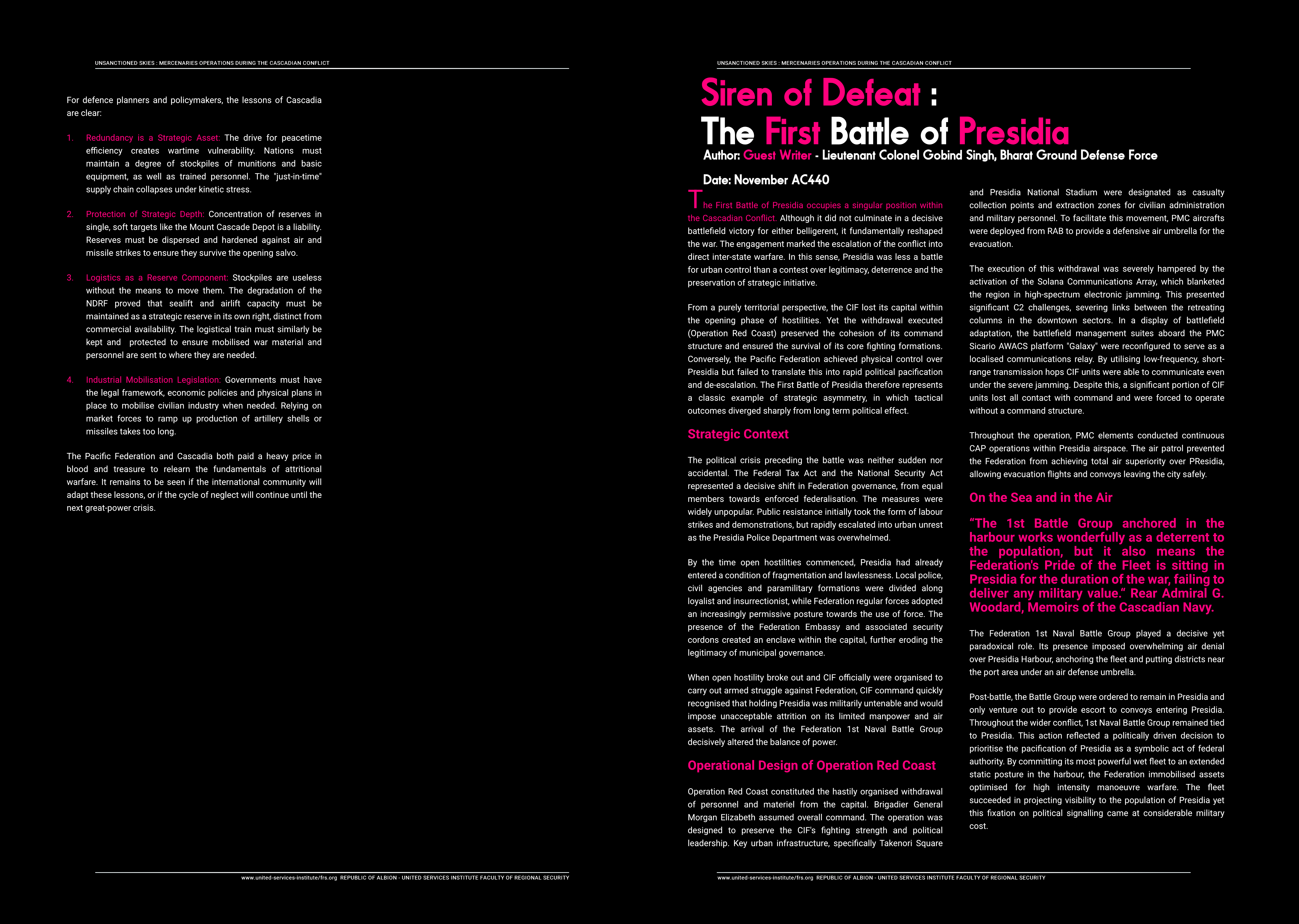 Siren of Defeat: The First Battle of Presidia