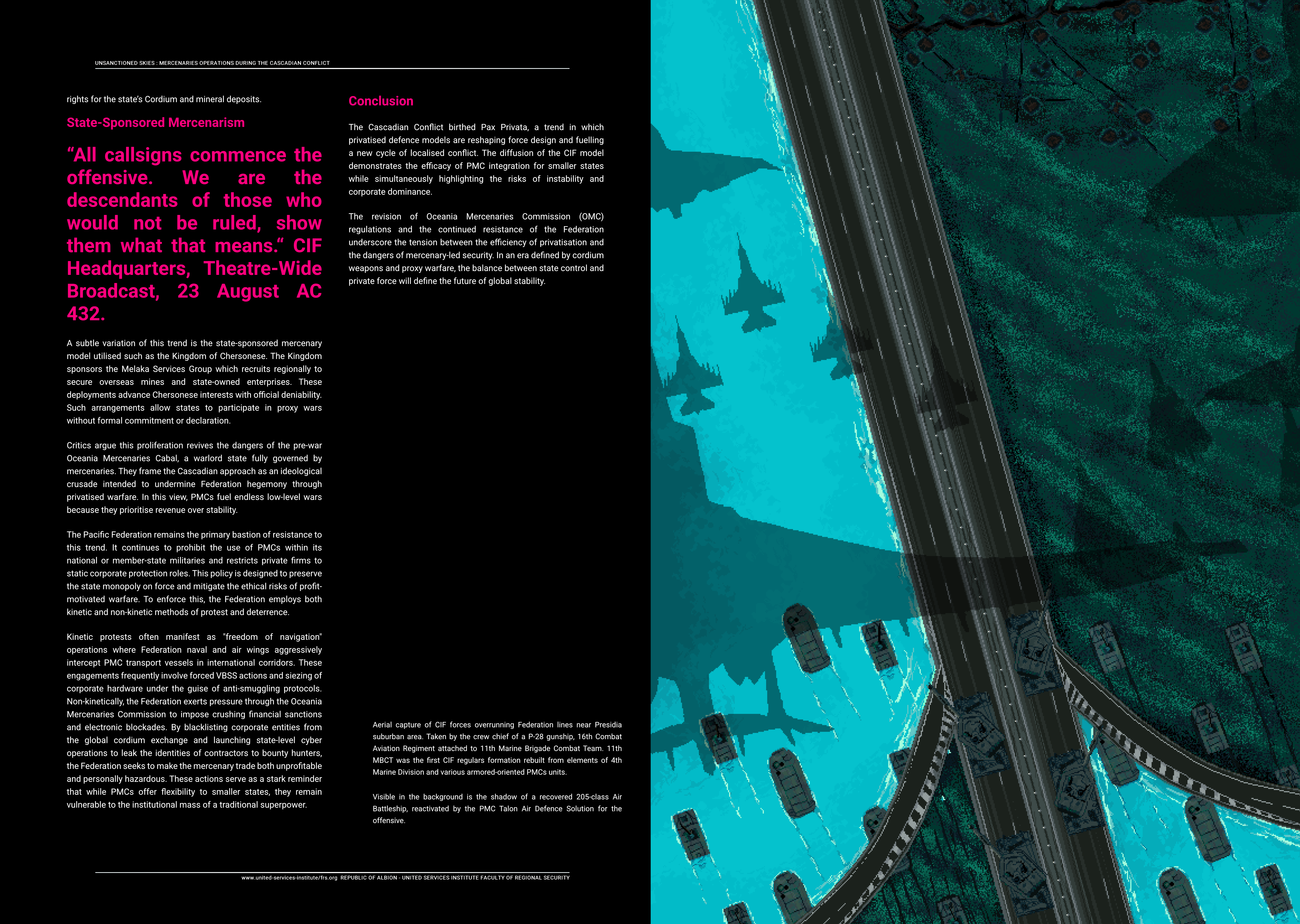 PAX PRIVATA: The Cascadian War and the Privatised Defence Models