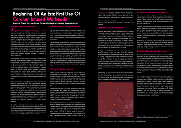 Beginning Of An Era: First Use Of Cordium Infused Warheads